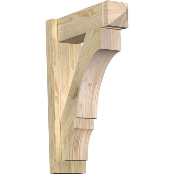 Ekena Millwork 6 in. x 26 in. x 18 in. Douglas Fir Balboa Arts and Crafts Rough Sawn Outlooker