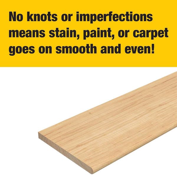 EVERMARK - Stair Parts 48 in. x 11-1/2 in. x 1 in. Unfinished Pine Plain Cut Engineered Stair Tread