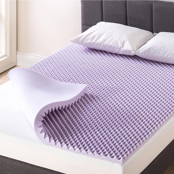 best price mattress 1.5 in. Lavender Egg Crate Memory Foam Mattress Topper