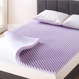 1.5 in. Lavender Egg Crate Memory Foam Mattress Topper