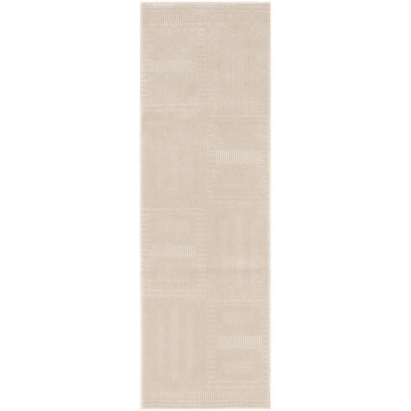 Nourison Nordic Taupe 2 ft. x 6 ft. All-over design Contemporary Runner Area Rug