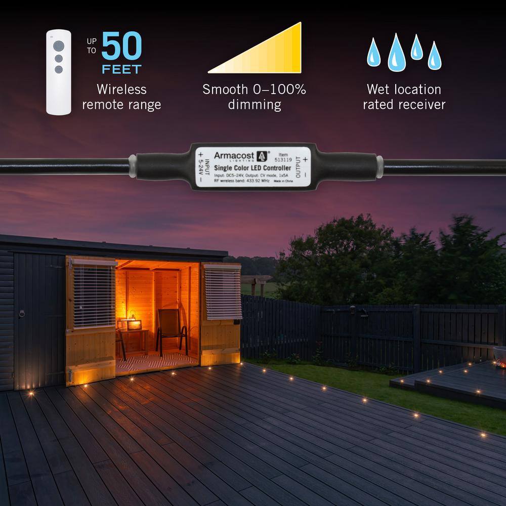 White Wireless Outdoor LED Light Controller with Remote