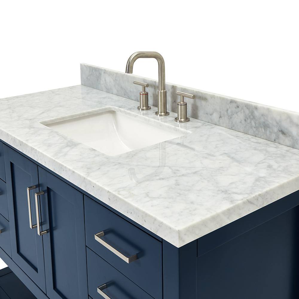Magnolia Midnight Blue 49" Single Bathroom Vanity with Marble Top
