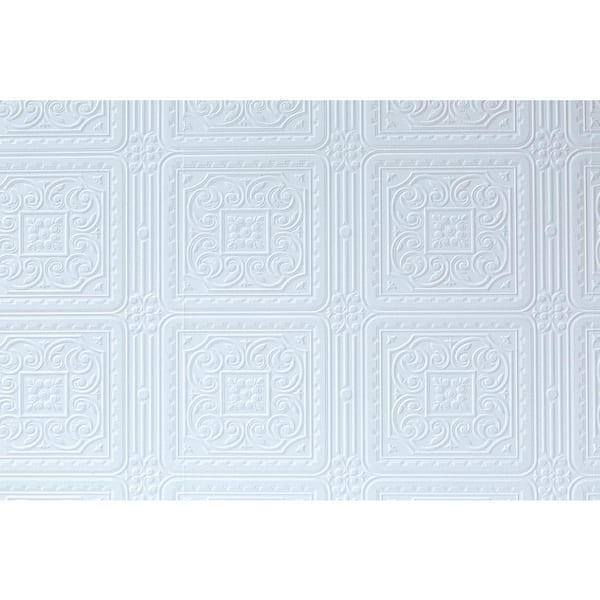 Anaglypta Turner Tile Paintable Textured Vinyl White & Off-White Wallpaper Sample