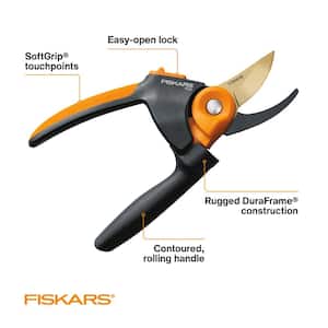 PowerGear2 3/4 in. Cut Capacity Titanium Coated Blade with SoftGrip Handle Bypass Hand Pruning Shears