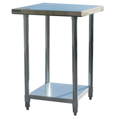 24 in. Stainless Steel Kitchen Utility Table with Bottom Shelf