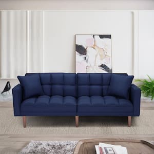 BELLONA Flexy 78.7 in. Blue Polyester 3-Seater Twin Sleeper Sofa Bed ...