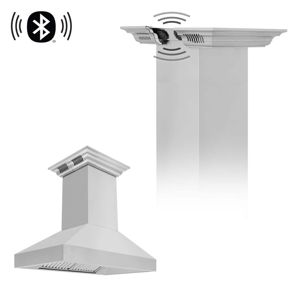 36 in. 400 CFM Ducted Island Mount Range Hood with Built-In CrownSound Bluetooth Speakers in Stainless Steel price history on PriceWatchPro