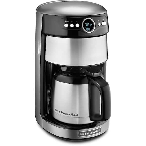 KitchenAid 12-Cup Programmable Coffee Maker with Thermal Carafe in Contour Silver