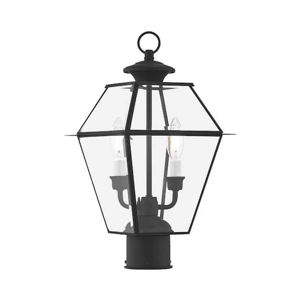 Livex Lighting Oxford 3 Light Textured Black Outdoor Post Top Lantern  7859-14 - The Home Depot