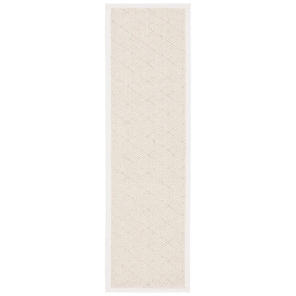 Ivory Flat Woven Handmade Wool Runner Rug