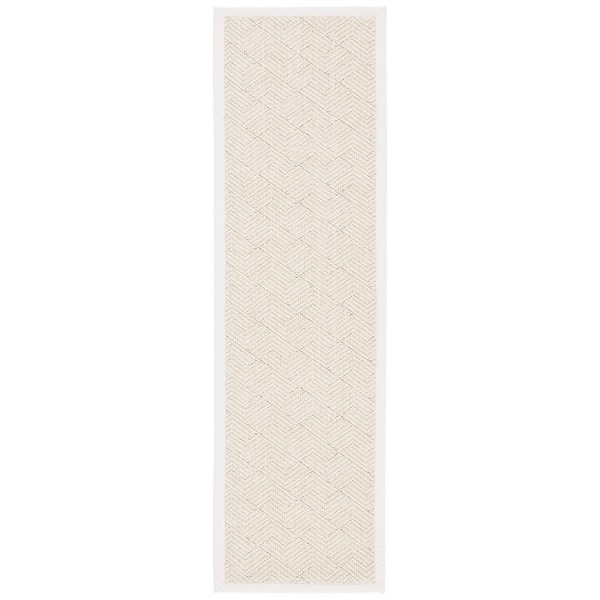 SAFAVIEH Natural Fiber Ivory 2 ft. x 8 ft. Woven Border Runner Rug