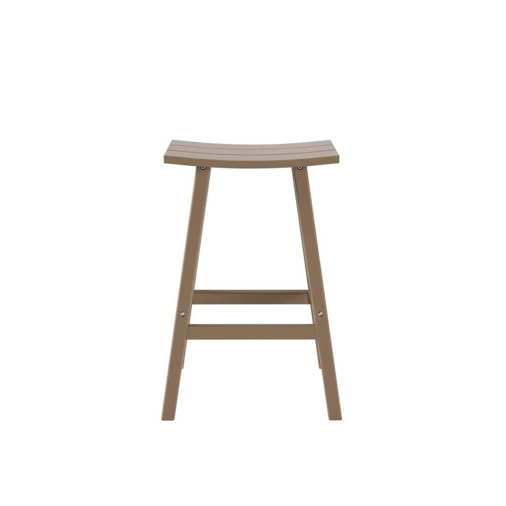 Weathered Wood 29" All-Weather Outdoor Bar Stool