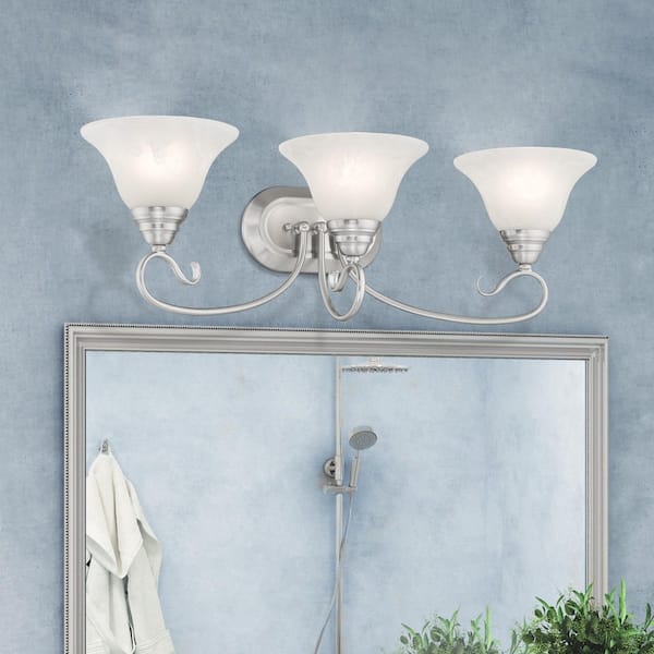 AVIANCE LIGHTING Garrett 3 Light Brushed Nickel Bath Vanity