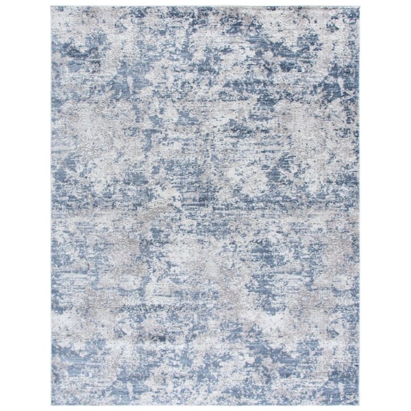 Amelia 11 ft. x 15 ft. Dark Blue/Gray Distressed Abstract Area Rug