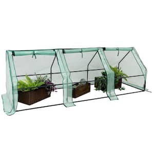 Sunnydaze 2 ft. x 8 ft. Green Seedling Cloche Mini Greenhouse with Zippered Doors