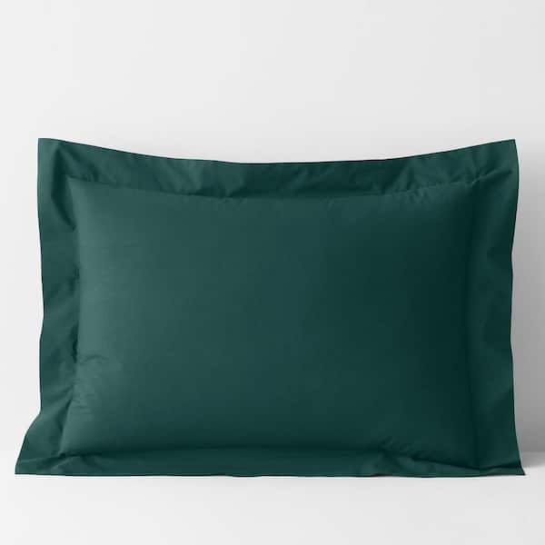 The Company Store Company Cotton Hunter Green Cotton Percale King Sham