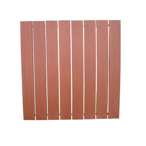 Dock-Top Aluminum 4 ft. x 4 ft. Decking Section, Brown Wood Grain