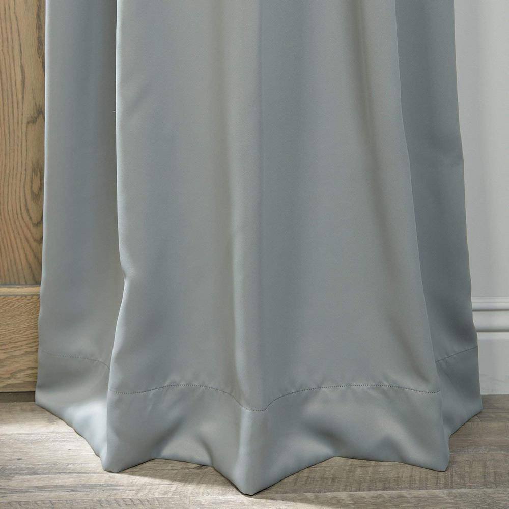 Neutral Grey Velvet Blackout Grommet Curtain Panel