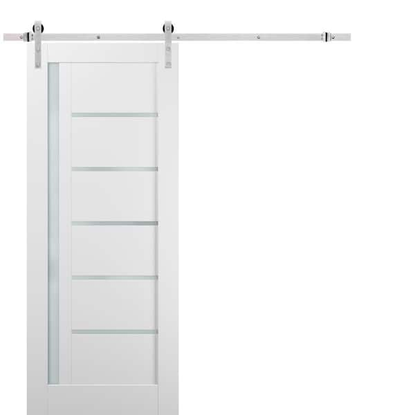 Sartodoors 36 In. X 96 In. Lite Frosted Glass White Finished Pine MDF ...