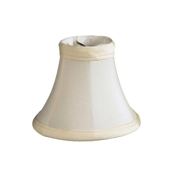 3.75 in. White Fabric Bell Lamp Shade with Clip On Fitter (6-Pieces for 1 Set)
