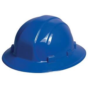 Omega II 6 Point Nylon Suspension Slide-Lock Full Brim Hard Hat in Blue