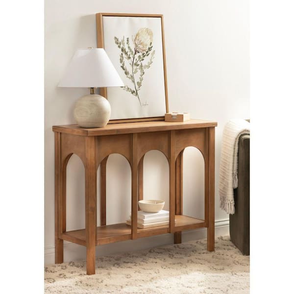 Ulla 36 in. Rustic Brown Rectangle Wood Console Table