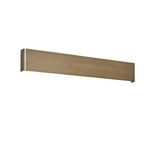 Long Steak 33 in. 2-Light Gold LED Wall Sconce with White Acrylic Shades