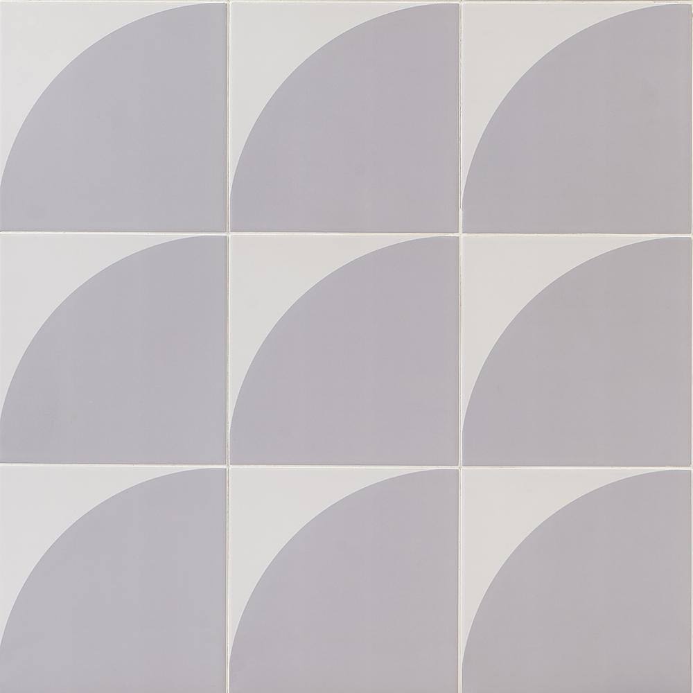 Tarin 8" x 8" Gray Matte Porcelain Wall and Floor Tile