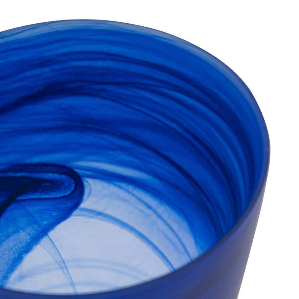 Large Blue Handcrafted Glass Decorative Vase