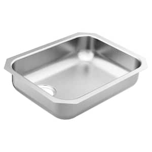 1800 Series Stainless Steel 23.5 in. Single Bowl Undermount Kitchen Sink with 5.5 in. Depth and Left Rear Drain Hole