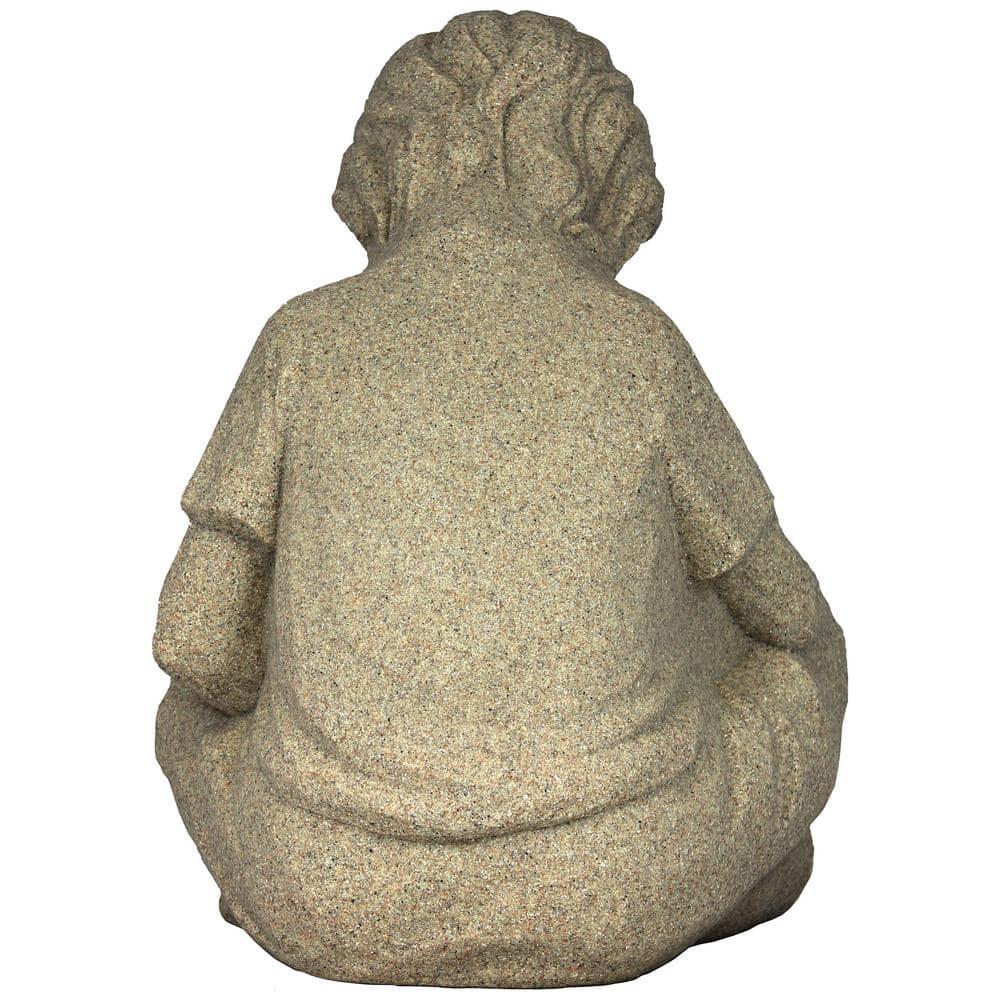 Nature Boy Sandstone Resin Garden Statue, 16” Height