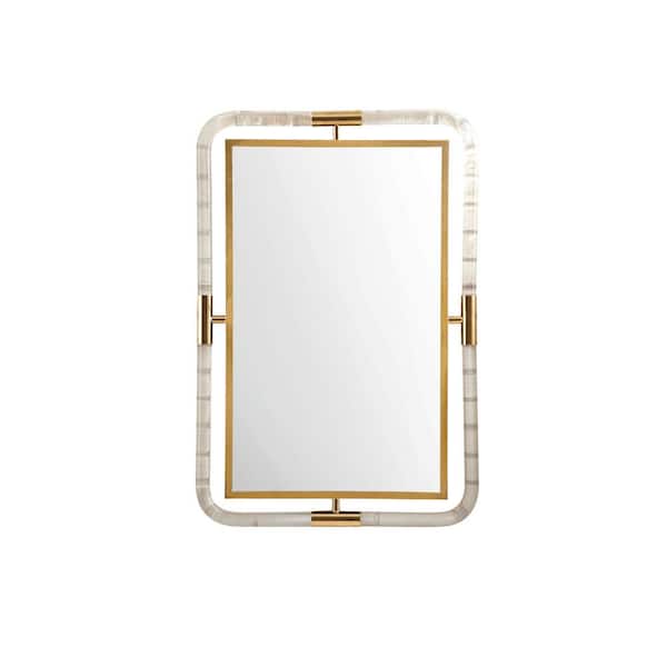 James Martin Vanities South 29.9 in. W x 44.1 in. H Framed Rectangular Bathroom Vanity Mirror in Polished Gold