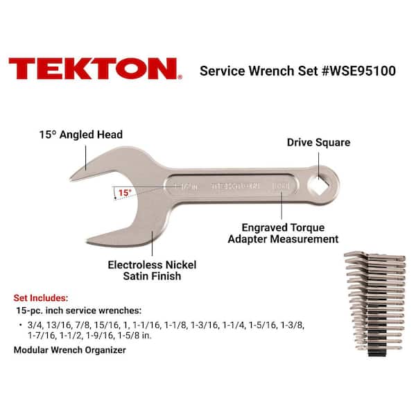 3/4-1-5/8 in. Service Wrench Set with Modular Organizers (15-Piece)