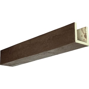 6 in. x 6 in. x 16 ft. 3-Sided (U-Beam) Rough Sawn Natural Mahogany Faux Wood Ceiling Beam