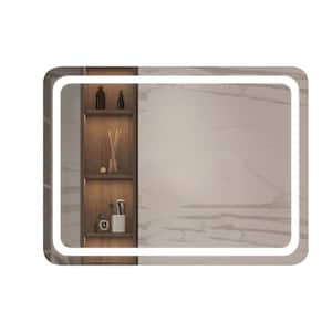 31 in. W x 23 in. H Rectangular Aluminium Framed Dimmable Wall Bathroom Vanity Mirror in Sliver