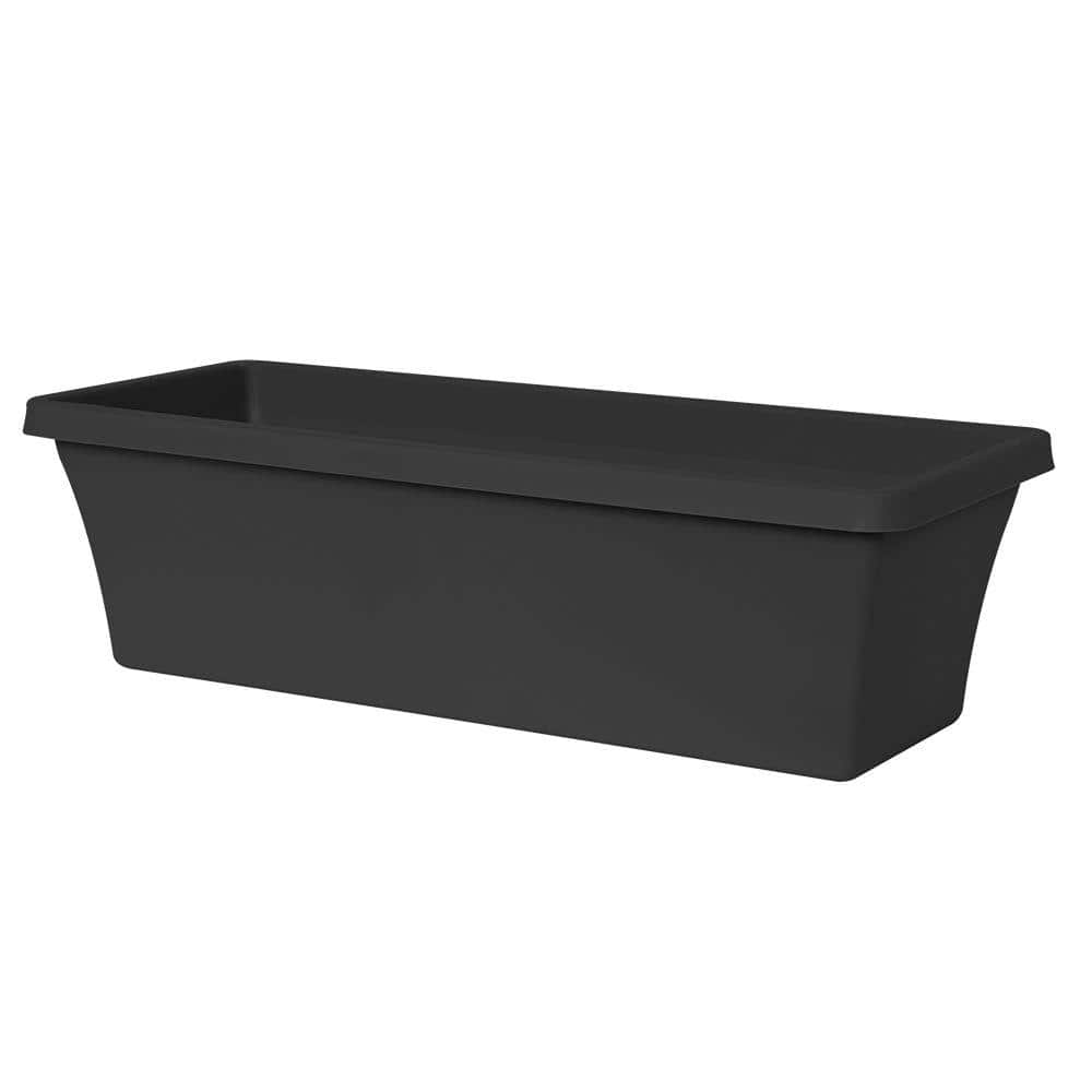 23.8 in. x 7.25 in. Black Plastic Window Box (10-pack)