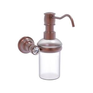 Carolina Crystal Wall Mounted Soap Dispenser in Antique Copper