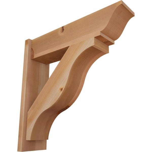 Ekena Millwork 8 in. x 28 in. x 28 in. Fuston Traditional Smooth Western Red Cedar Outlooker