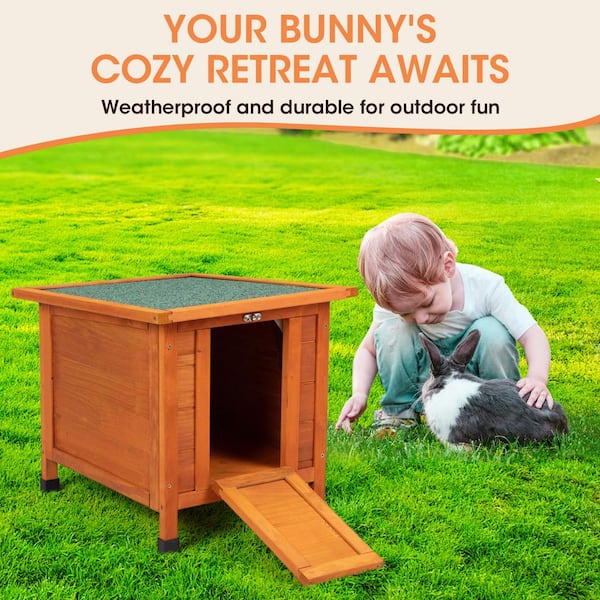 Outdoor Rabbit Hutch Bunny Cage for Small Pets with Roof