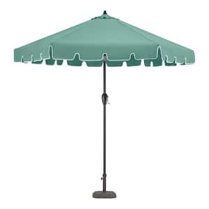 9 ft. Aluminum Market Push Button Tilt Patio Umbrella in Aloe Green
