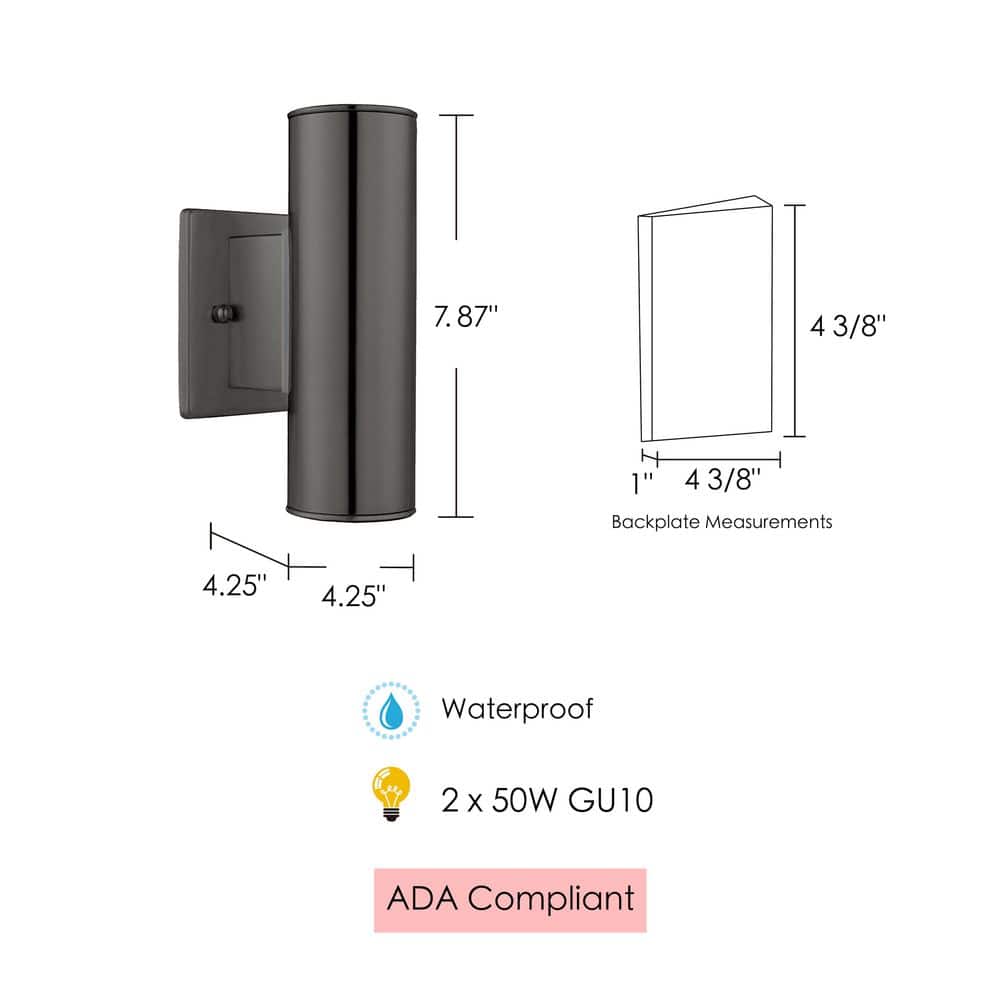 Riga Sleek Matte Black Cylinder Outdoor Wall Light