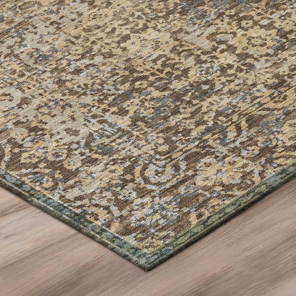 Chantille Machine Washable Indoor/Outdoor Abstract ACN2931 Chocolate 2 ft. x 7 ft. Runner Rug