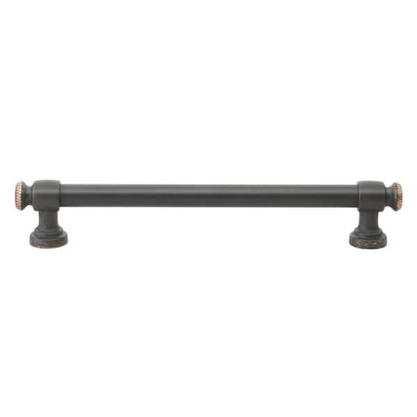 GlideRite 6-1/4 in. Center-to-Center Oil Rubbed Bronze Modern Solid Steel Euro Cabinet Bar Pull (10-Pack)