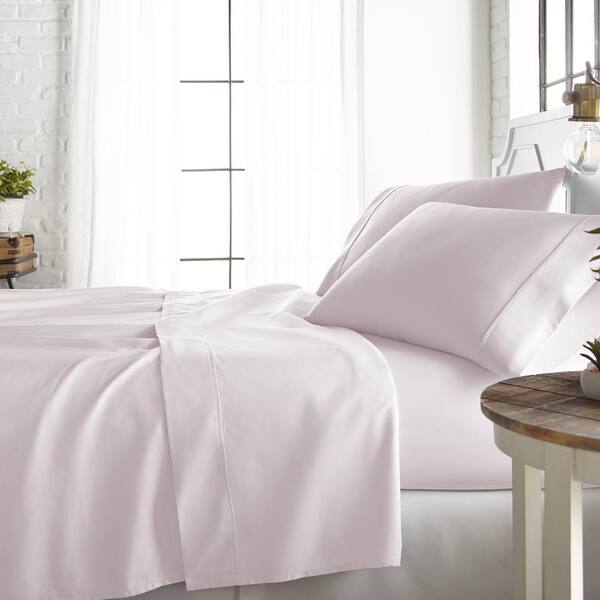 Becky Cameron 4-Piece Blush Solid 800 Thread Count Cotton Blend Full Sheet Set