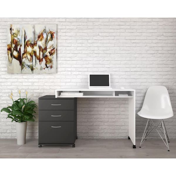 Essentials Black Filing Cabinet with 3 Drawers
