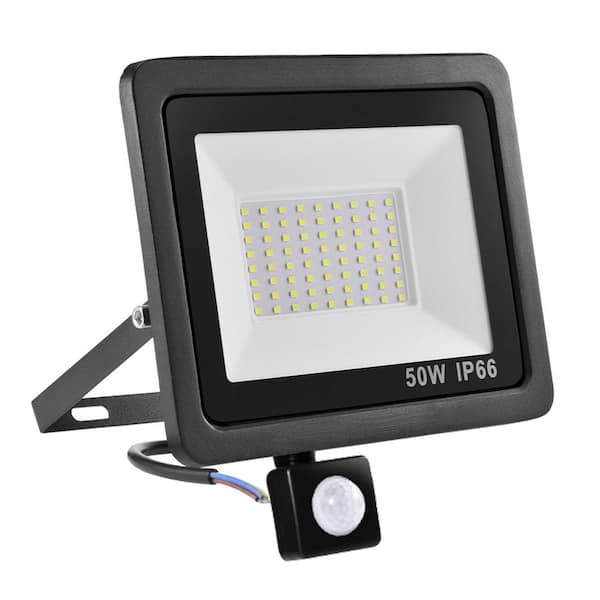 Tatahance 50-Watt Equivalent Integrated LED Black Outdoor Waterproof Area Light with Adjustable Metal Brackets, 6500K