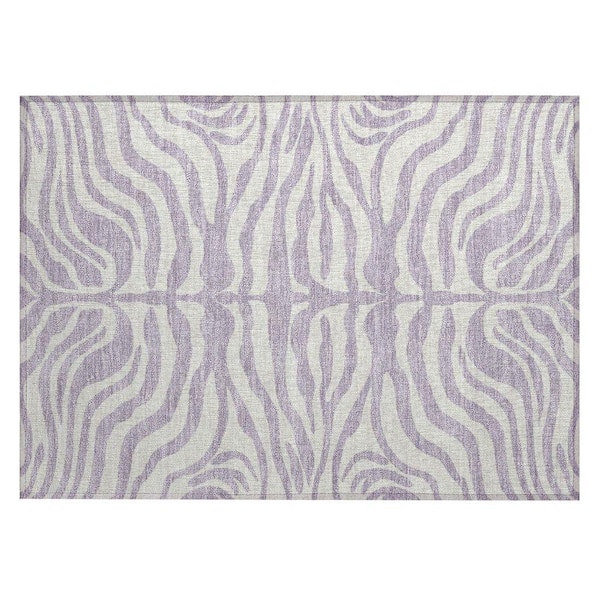 Chantille Machine Washable Indoor/Outdoor Abstract ACN1042 Lavender 1 ft. 8 in. x 2 ft. 6 in. Area Rug