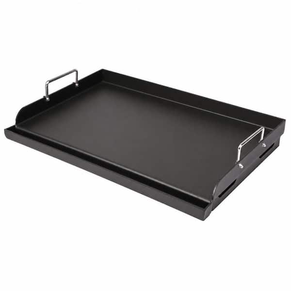 25 in. x 16 in. Black Cast Iron Pre-Seasoned Nonstick with Grease Groove, Gas & Charcoal Grills, Flat Top Griddle