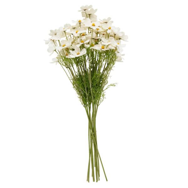 Litton Lane 32 in. White Galsang Artificial Flower Stem (Set of 12)